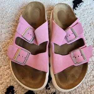 Papillio (by Birkenstock) platform pink sandals